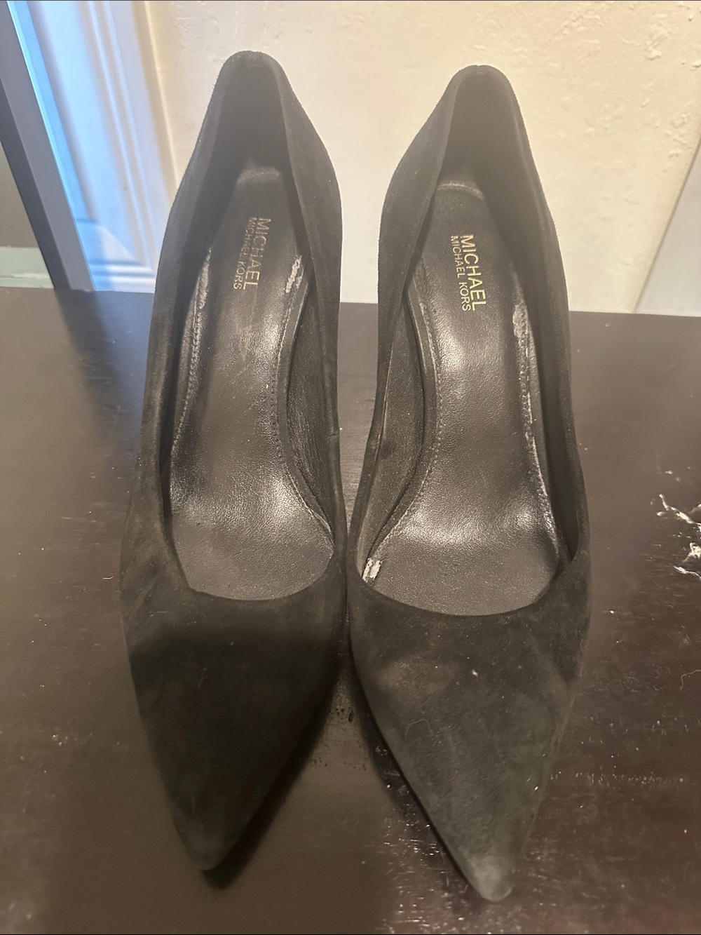 MICHAEL Michael Kors Black Suede Pointed Toe Pumps